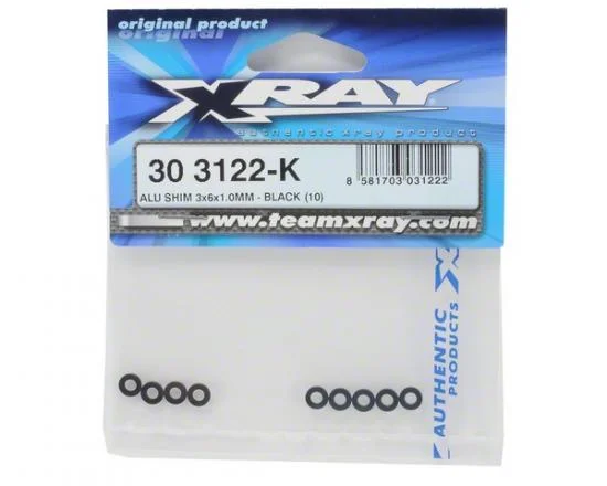 XRay Aluminium Shim 3X6X1.0mm - Black (10) — image 2 of 3