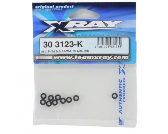 XRay Aluminium Shim 3X6X2.0mm - Black (10) — image 2 of 3