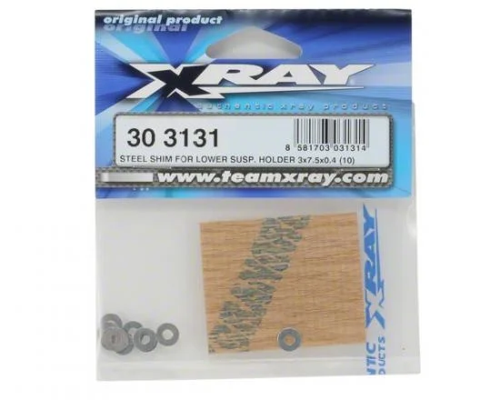 XRay Steel Shim For Lower Susp. Holder 3X7.5X0.4 (10) — image 2 of 2