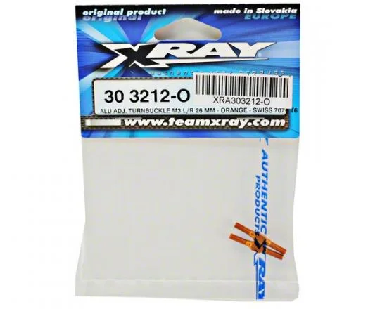 XRay Aluminium Adj. Turnbuckle L/R 26 mm - Orange - Swiss 7075 T6 (2) — image 2 of 3