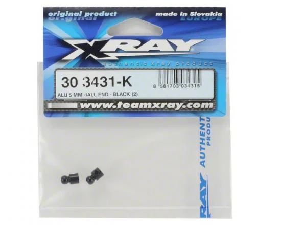 XRay T2 Aluminium 5 mm Ball End - Black (2) — image 2 of 3