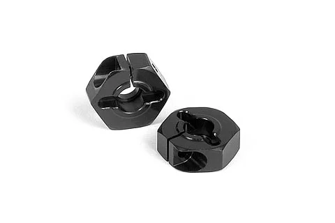 XRay T2 Aluminium Wheel Hub - Black (2)