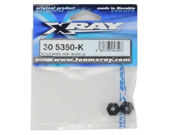 XRay T2 Aluminium Wheel Hub - Black (2) — image 2 of 3