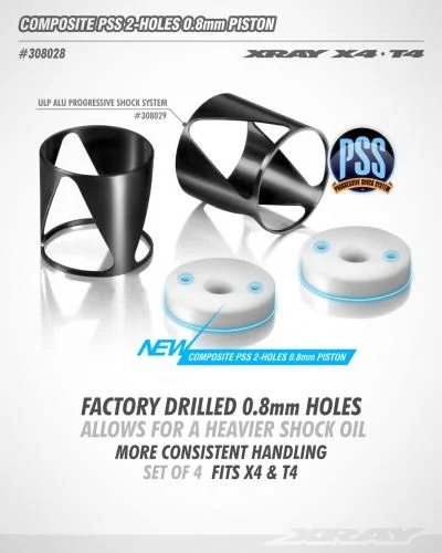 XRay Composite Pss 2-Holes 0.8mm Piston (4) — image 2 of 2