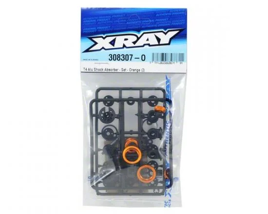 XRay T4 Aluminium Shock Absorber-Set - Orange (2) &mdash; image 2 of 2