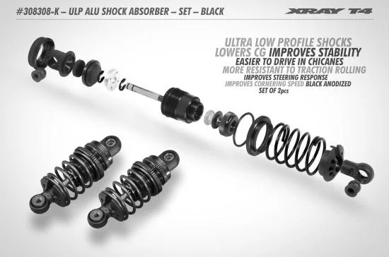 XRay Ulp Aluminium Shock Absorber-Set - Black (2) — image 2 of 2
