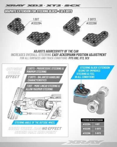 XRay Graphite Extension For Steering Block - 1 Dot (2) &mdash; image 2 of 2