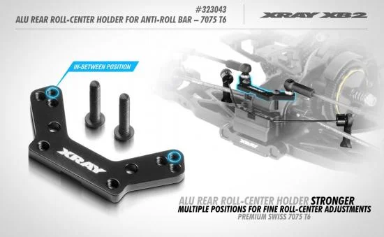 XRay Aluminium Rear Roll-Center Holder For Anti-Roll Bar - 7075 T6 — image 3 of 3