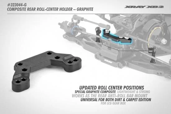XRay Composite Rear Roll-Center Holder For Anti-Roll Bar - Graphite — image 2 of 2