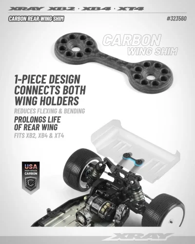 XRay Carbon Rear Wing Shim &mdash; image 2 of 2