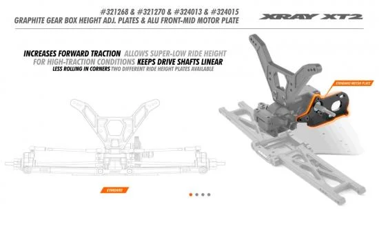 XRay Aluminium Front-Mid Motor (3 G.) Plate - Lowered -4mm - Swiss 7075 T6 (3mm) — image 4 of 4