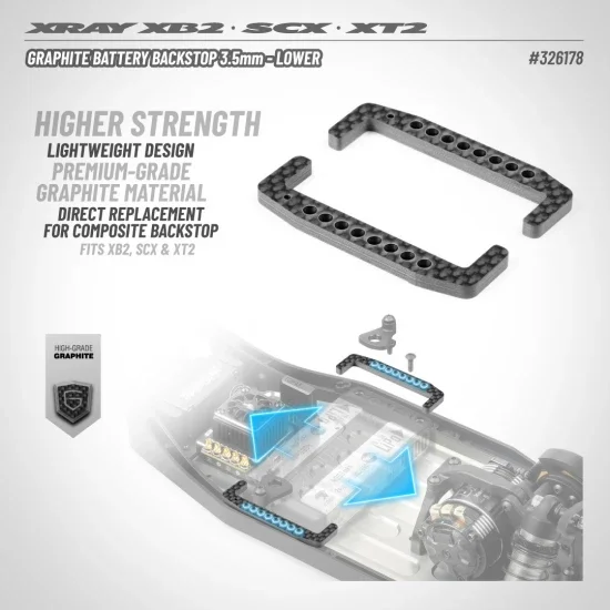 XRay Graphite Battery Backstop 3.5mm - Lower (2) — image 2 of 2