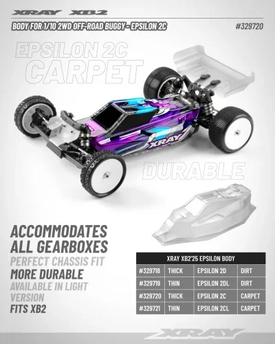 XRay Epsilon 2C Clear Bodyshell for XB2 — image 3 of 3
