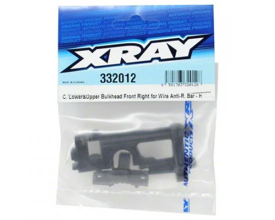 XRay Composite Lower + Upper Bulkhead Front Right For Wire Anti-Roll Bar - Hard — image 3 of 4