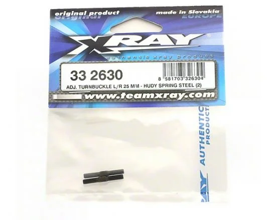 XRay Adj. Turnbuckle L/R 25 mm - Hudy Spring Steel (2) &mdash; image 2 of 2