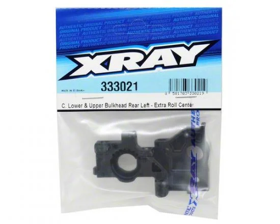 XRay Composite Lower + Upper Bulkhead Rear Left - Extra Roll Center &mdash; image 2 of 2
