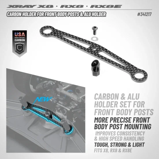 XRay Carbon Holder For Front Body Posts And Aluminium Holder - Set — image 2 of 2