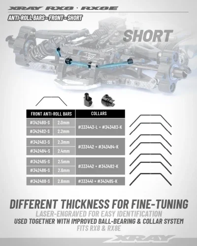 XRay Anti-Roll Bar Front 2.2mm - Short — image 2 of 2