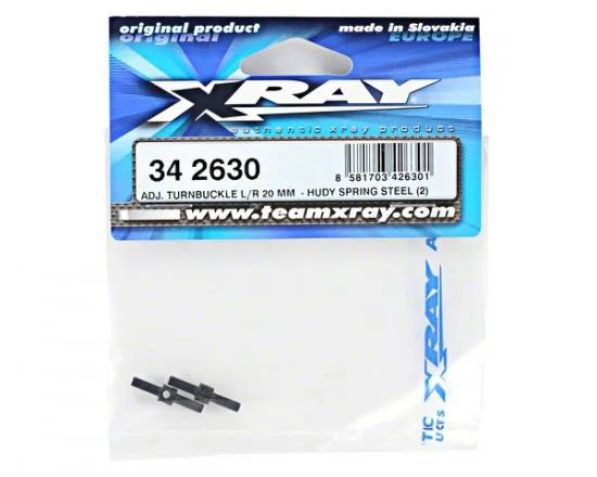 XRay Adj. Turnbuckle L/R 20 mm - Hudy Spring Steel (2) — image 2 of 3