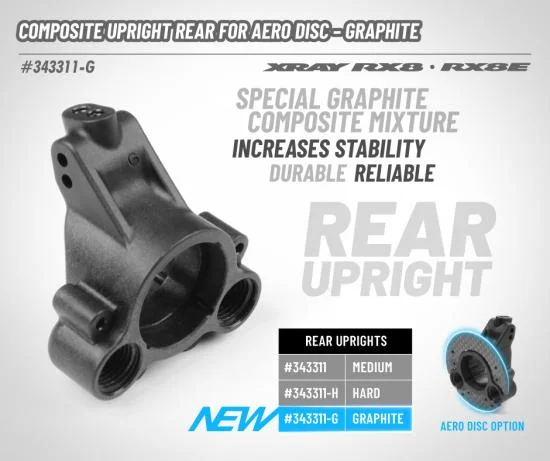 XRay Composite Upright Rear For Aero Disc - Graphite — image 2 of 2
