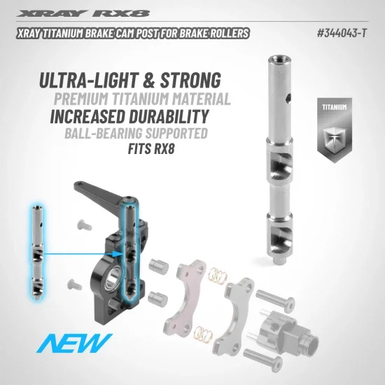XRay Titanium Brake Cam Post For Brake Rollers &mdash; image 2 of 2