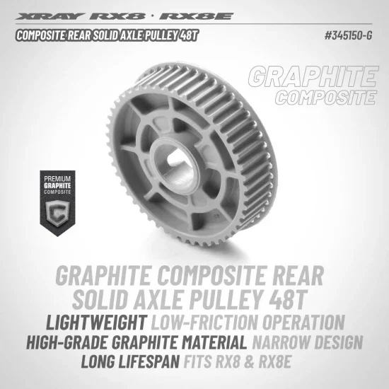 XRay Composite Rear Solid Axle Pulley 48T - Narrow - Graphite — image 2 of 2