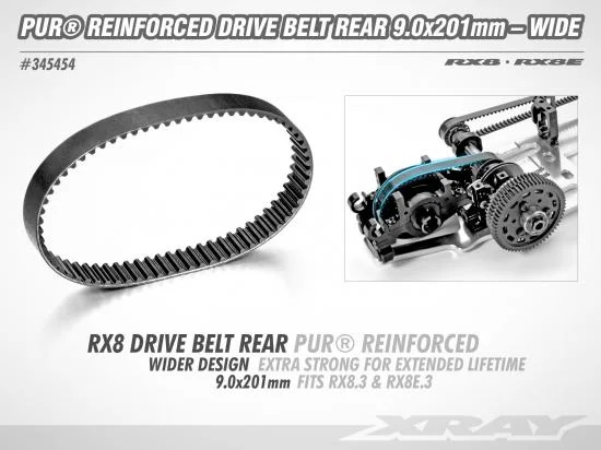 XRay Pur Reinforced Drive Belt Rear 9.0 X 201 mm — image 2 of 2