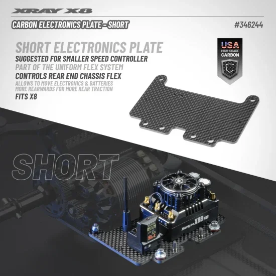 XRay X8 Carbon Electronics Plate - Short — image 2 of 2