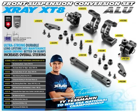 XRay Aluminium Front Suspension Conversion Set — image 3 of 3