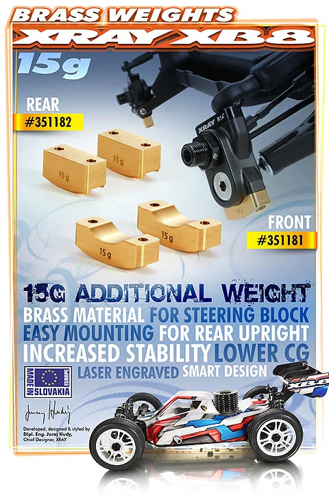 XRay Brass Steering Block Weight 15G (2)