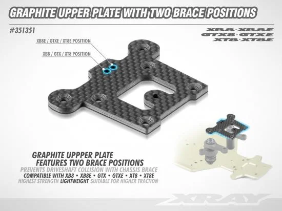 XRay Graphite Upper Plate With Two Brace Positions — image 2 of 2