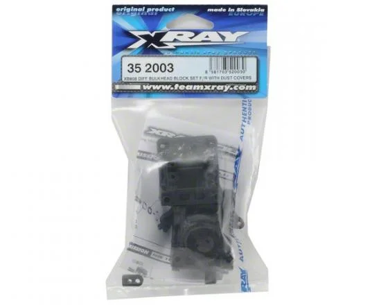XRay XB808 Diff Bulkhead Block Set F/R With Dust Covers — image 2 of 3