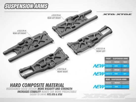 XRay GTXE Composite Solid Front Lower Suspension Arm Right - Hard — image 2 of 3