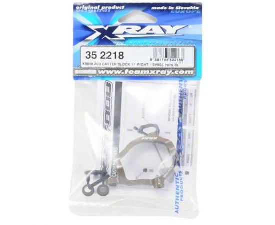 XRay XB808 Aluminium Caster Block 14 Deg Right - Swiss 7075 T6 - Hard Coated — image 2 of 4