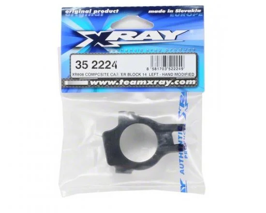 XRay XB808 Composite Caster Block 14 Deg Left - Hand Modified &mdash; image 2 of 3