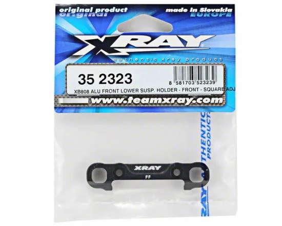 XRay XB808 Aluminium Front Lower Susp. Holder - Front - Square Adj. Roll-Center &mdash; image 3 of 3