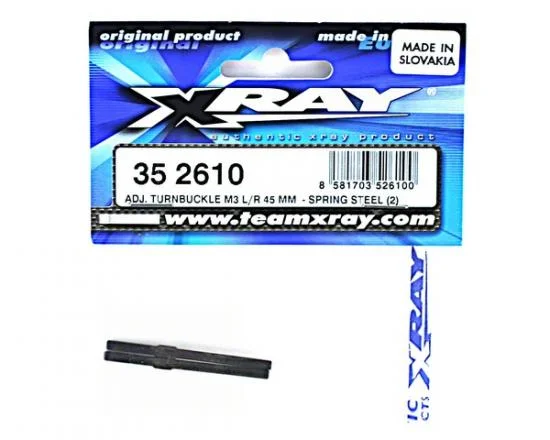 XRay Adj. Turnbuckle M3 L/R 45 mm - Spring Steel (2) — image 2 of 2