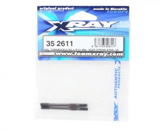 XRay Adj. Turnbuckle M4 L/R 51 mm - Hudy Spring Steel (2) — image 3 of 3