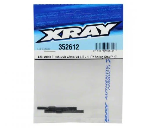 XRay Adj. Turnbuckle M4 L/R 45 mm - Hudy Spring Steel (2) &mdash; image 2 of 2