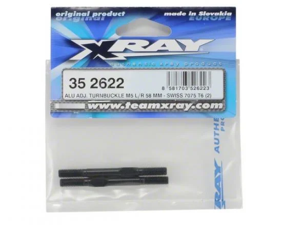 XRay Aluminium Adj. Turnbuckle M5 L/R 58 mm - Swiss 7075 T6 (2) &mdash; image 2 of 4