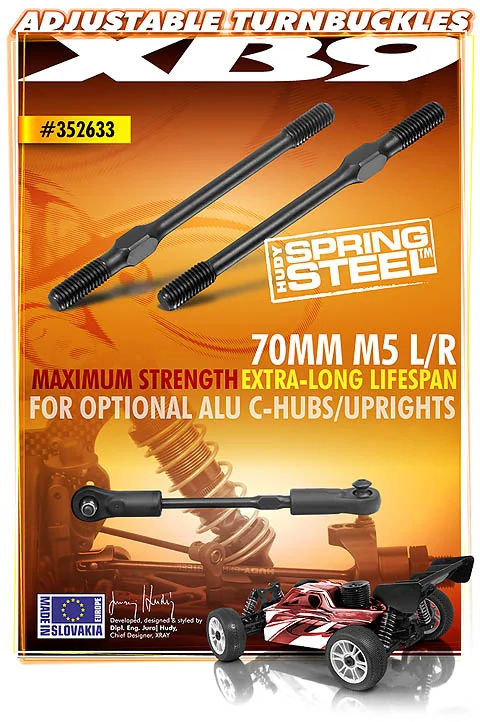 XRay Adj. Turnbuckle M5 L/R 70 mm - Hudy Spring Steel (2) — image 4 of 4