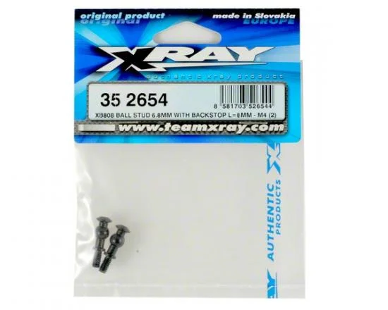 XRay XB808 Ball Stud 6.8mm With Backstop L=8mm - M4 (2) — image 2 of 3