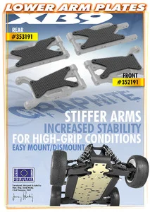 XRay XB9 Graphite Front Lower Arm Plate 1.6 mm (2) &mdash; image 2 of 3