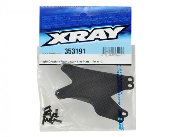 XRay XB9 Graphite Rear Lower Arm Plate 1.6 mm (2) — image 3 of 3