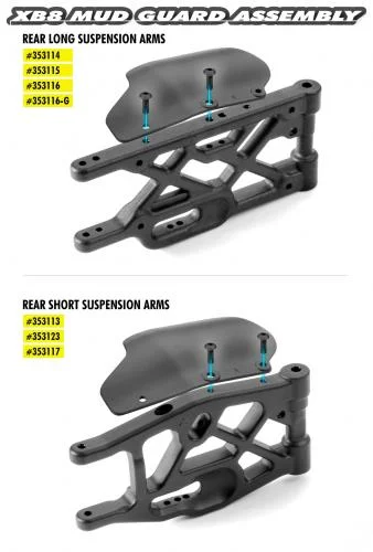 XRay XB8 18 Composite Rear Mud Protector (L+R) &mdash; image 2 of 2