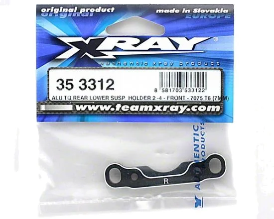 XRay Aluminium Tq Rear Lower Susp. Holder 2 Deg -4 Deg Anti-Squat - Front - 7075 T6 (7mm) &mdash; image 2 of 2