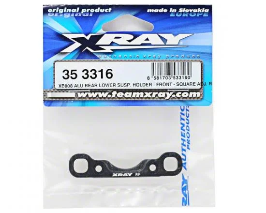 XRay XB808 Aluminium Rear Lower Susp. Holder - Front - Square Adj. Roll-Center — image 3 of 3
