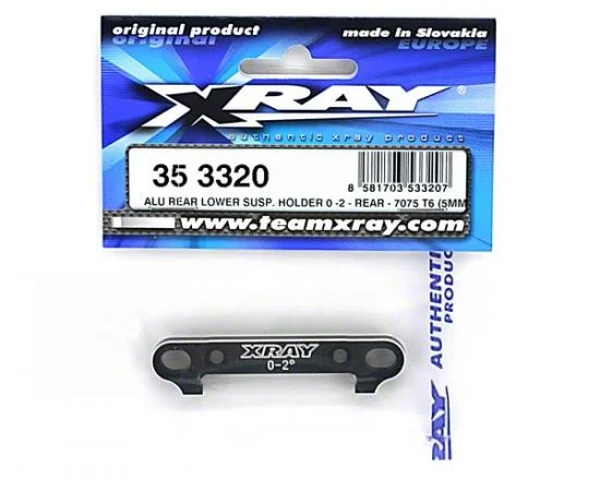 XRay Aluminium Rear Lower Susp. Holder 0 Deg-2 Deg- Rear - 7075 T6 (5mm) — image 2 of 2
