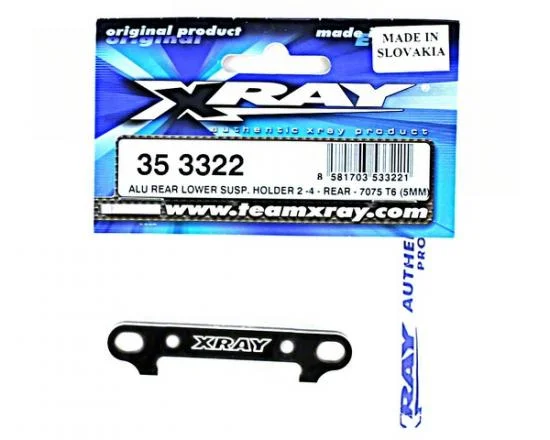 XRay Aluminium Rear Lower Susp. Holder 2 Deg-4 Deg- Rear - 7075 T6 (5mm) — image 2 of 2