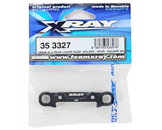 XRay XB808 Aluminium Rear Lower Susp. Holder - Rear - Square Adj. Roll-Center — image 2 of 3